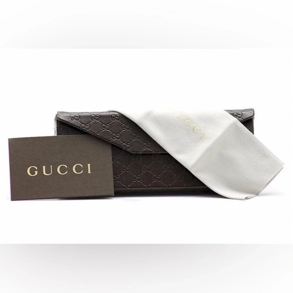Gucci Full Rim Frame Glasses for Women Brown Tortoiseshell Frame & Leather Sides